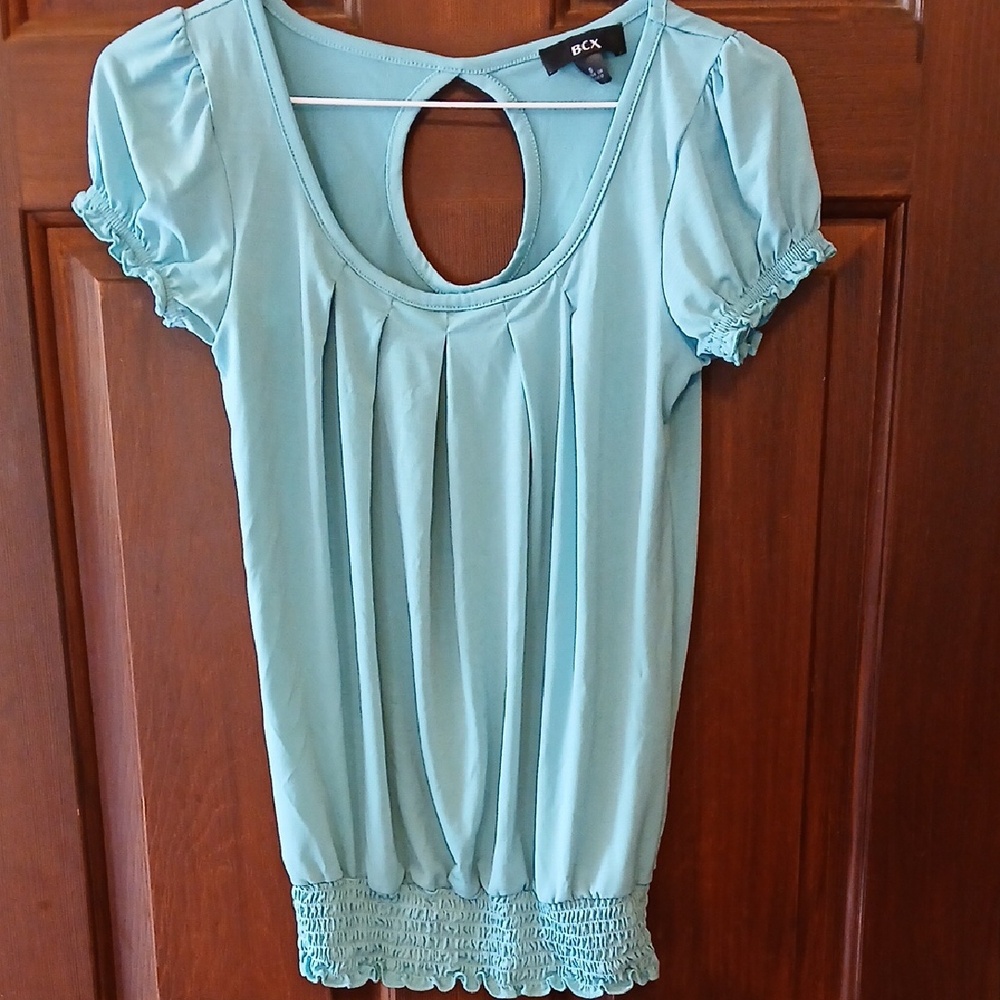BCX Women's Blue Puff Sleeve Top